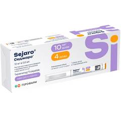 СЕДЖАРО РАСТВОР Д/ПОДКОЖНОГО ВВЕДЕНИЯ ШПРИЦ-РУЧКА 10МГ 2,4МЛ №1+4 ИГЛЫ