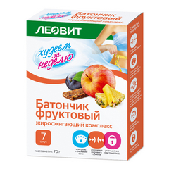 ЛЕОВИТ БИОСЛИМИКА БАТОНЧИК ФРУКТОВЫЙ ЖИРОСЖИГАЮЩИЙ КОМПЛЕКС №7