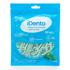 ЗУБОЧИСТКИ С НИТЬЮ ИДЕНТО №80 МЯТА