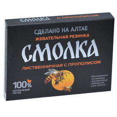 СМОЛКА ЖЕВАТЕЛЬНАЯ РЕЗИНКА ЛИСТВЕННИЧНАЯ С ПРОПОЛИСОМ №5