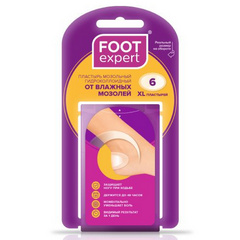 FOOT EXPERT ПЛАСТЫРЬ ГИДРОКОЛЛОИДНЫЙ ОТ ВЛАЖНЫХ МОЗОЛЕЙ 3,7*5,5СМ №6