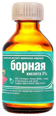 БОРНАЯ КИСЛОТА СПИРТОВОЙ РАСТВОР 3% 25МЛ
