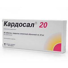 КАРДОСАЛ ТАБ П/О 20МГ №28