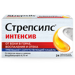 СТРЕПСИЛС ИНТЕНСИВ ТАБ МЕД И ЛИМОН №24