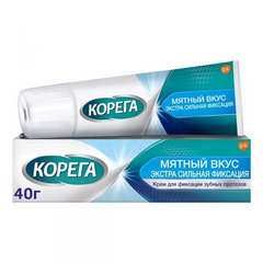 КОРЕГА КРЕМ Д/ФИКСАЦИИ ЗУБНЫХ ПРОТЕЗОВ ЭКСТРА СИЛЬНЫЙ МЯТНЫЙ 40Г
