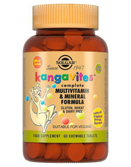 СОЛГАР КАНГАВИТЕС С МУЛЬТИВИТАМИНАМИ И МИНЕРАЛАМИ СО ВКУСОМ ТРОПИЧЕСКИХ ФРУКТОВ ЖЕВ ТАБ №60