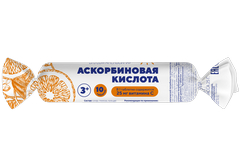 АСКОРБИНОВАЯ КИСЛОТА С САХАРОМ СОЛНЫШКО ТАБ №10 КРУТКА АПЕЛЬСИН