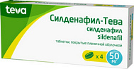 СИЛДЕНАФИЛ-ТЕВА ТАБ П/О 50МГ №4