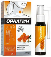 ОРАЛГИН СПРЕЙ Д/ПОЛОСТИ РТА 20Г