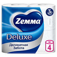 БУМАГА ТУАЛЕТНАЯ ЗЕММА ДЕЛЮКС 3-Х СЛОЙНАЯ БЕЛАЯ №4