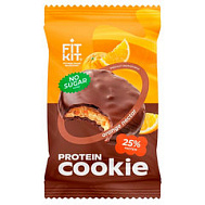 ФИТ КИТ ПЕЧЕНЬЕ ПРОТЕИНОВОЕ КУКИ ГЛАЗИРОВАННОЕ 25% ПРОТЕИНА АПЕЛЬСИНОВЫЙ НЕКТАР 40Г