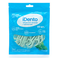 ЗУБОЧИСТКИ С НИТЬЮ ИДЕНТО №80 МЯТА