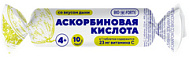 АСКОРБИНОВАЯ КИСЛОТА С САХАРОМ СОЛНЫШКО ТАБ №10 ДЫНЯ