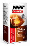 картинка УНИК ОМЕГА-3 И КОЭНЗИМ Q10 КАПС №60 УНИК ОМЕГА-3 И КОЭНЗИМ Q10 КАПС №60 купить за 540 руб. руб. - интернет-аптека «Фиалка». Санкт-Петербург. фото смотреть купить заказать цена