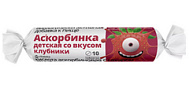 АСКОРБИНКА ДЕТСКАЯ С САХАРОМ ВИТАТЕКА ТАБ №10 КРУТКА КЛУБНИКА