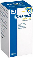 КЛАЦИД ГРАНУЛЫ Д/СУСПЕНЗИИ 250МГ/5МЛ ФЛ 49,5Г/70МЛ