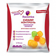 РАЦИОНИКА САХАР-КОНТРОЛЬ МАРМЕЛАД ЖЕВАТЕЛЬНЫЙ ФРУКТОВОЕ АССОРТИ 50Г