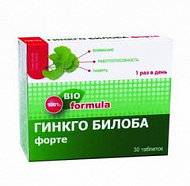 картинка ГИНКГО БИЛОБА ФОРТЕ ТАБ №30 ГИНКГО БИЛОБА ФОРТЕ ТАБ №30 купить за 290 руб. руб. - интернет-аптека «Фиалка». Санкт-Петербург. фото смотреть купить заказать цена