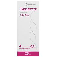 ТИРЗЕТТА РАСТВОР Д/ПОДКОЖНОГО ВВЕДЕНИЯ ШПРИЦ-РУЧКА 7,5МГ 0,5МЛ №4