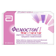 ФЕМОСТОН 1 ТАБ 10МГ+1МГ И 1МГ №28